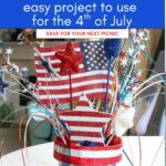 red white and blue decoupaged terra cotta pot decorated for 4th of July graphic