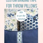 collection of blue shaded pillows banding tape