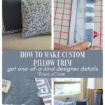 blue pillows with custom banding tape