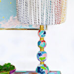 bright color painted lamp makeover