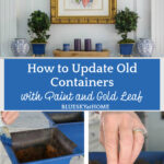 blue updated container on mantel