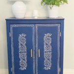 finished stenciled cabinet