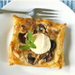 cherry tart and puff pastry recipe graphic