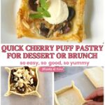 cherry tart and puff pastry recipe graphic