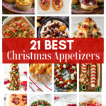 collage of Christmas appetizers