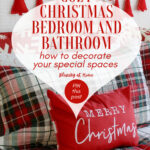 cozy Christmas bedroom and bathroom graphic