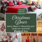 cozy Christmas bedroom and bathroom graphic