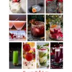 collage of holiday cocktails graphic