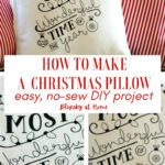 Christmas pillow from a dish towel graphic