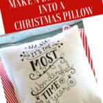 Christmas pillow from a dish towel