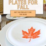 make decorative custom plates with paint and leaf stencils