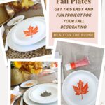 make decorative custom plates with paint and leaf stencils