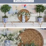 simple spring mantel styling graphic