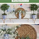 simple spring mantel styling graphic