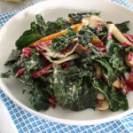 kale salad with pear-thyme vinaigrette