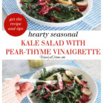 kale salad with pear-thyme vinaigrette