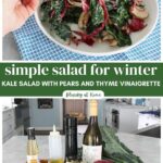 winter kale salad with pear-thyme vinaigrette