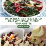 winter kale salad with pear-thyme vinaigrette