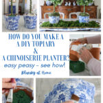chinoiserie planter and handmade topiary graphic
