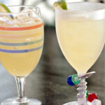 two glasses filled with margarita