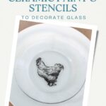 glass with ceramic paint and stencils