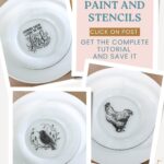 glass with ceramic paint and stencils
