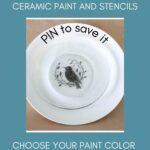 glass with ceramic paint and stencils