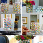 images of painted glasses with metallic paint