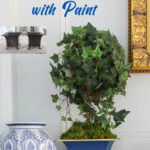 blue updated container on mantel