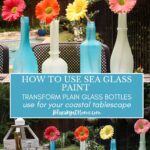 sea glass DIY bottles used on coastal tablescape
