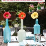 sea glass DIY bottles used on coastal tablescape