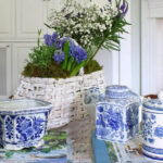 spring flower basket arrangement