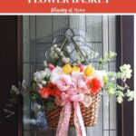 stunning front door flower basket with faux flowers