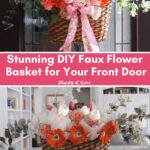 stunning front door flower basket with faux flowers