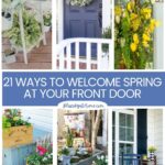 spring front door ideas collage graphic