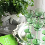 springtime green and white tablescape