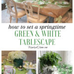 springtime green and white tablescape