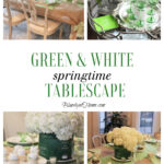 springtime green and white tablescape
