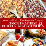 collage of Thanksgiving breakfast recipes