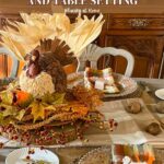 Thanksgiving centerpiece and table setting graphic