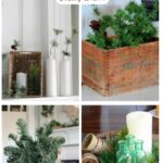 green and white winter decor transition