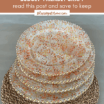 DIY fall decoupage charger with leaf design graphic